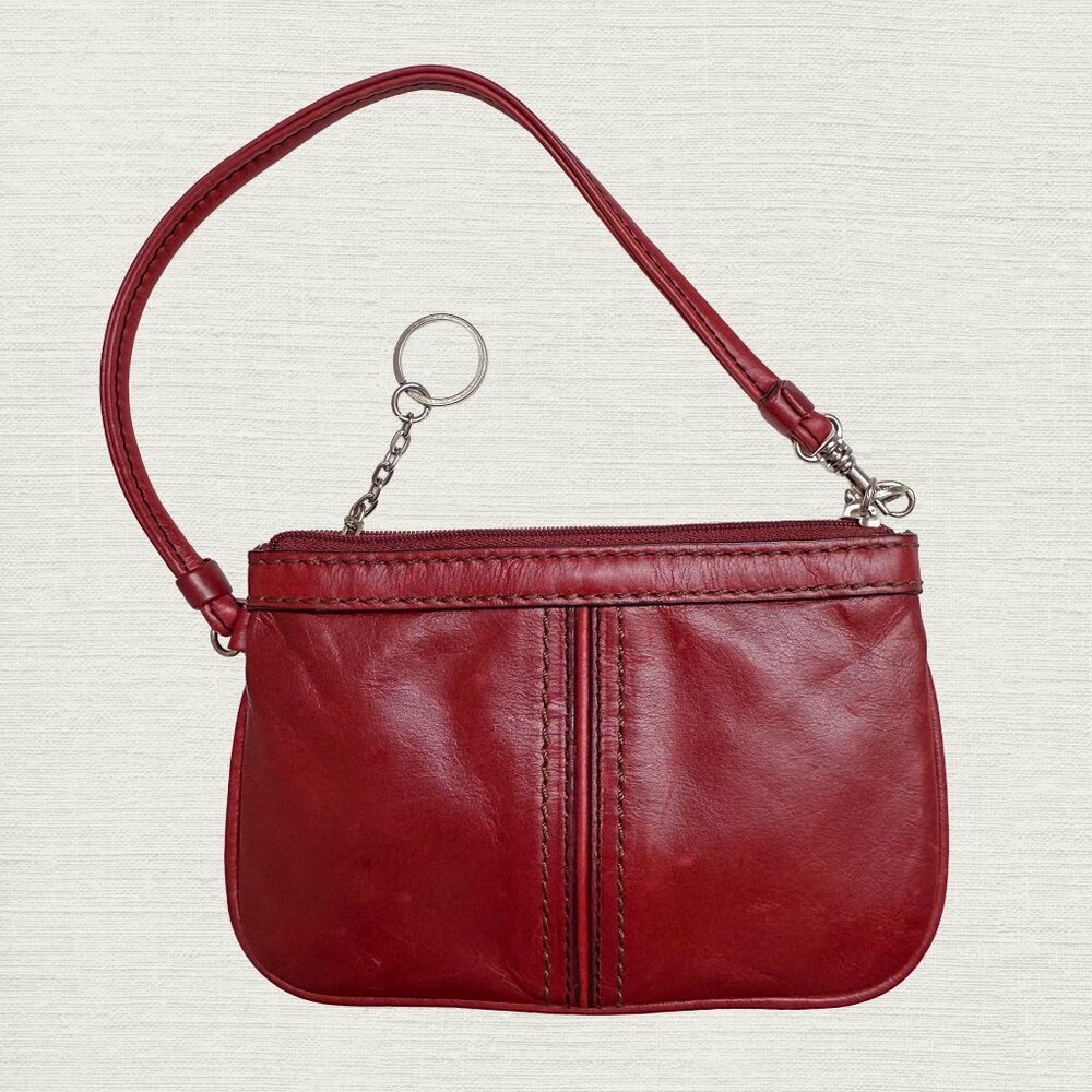Vintage Fossil Red Leather Wristlet